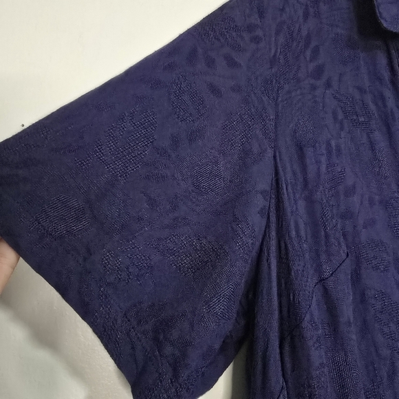 By Anthropologie Plus Size Finley Lace Up Linen Blend Shirt Dress in Blue breath - Picture 7 of 12